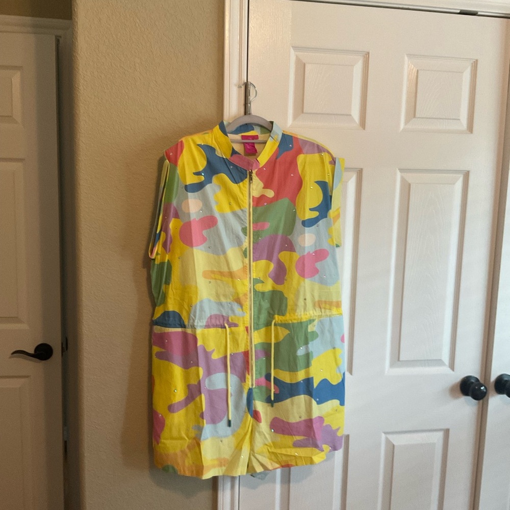 Queen of Sparkles Multicolored Camouflage Romper/Jumper